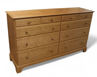 10 drawer cherry double dresser