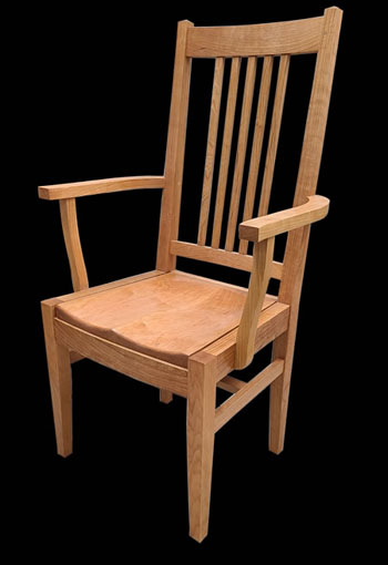 Mission arm chair with wood seat