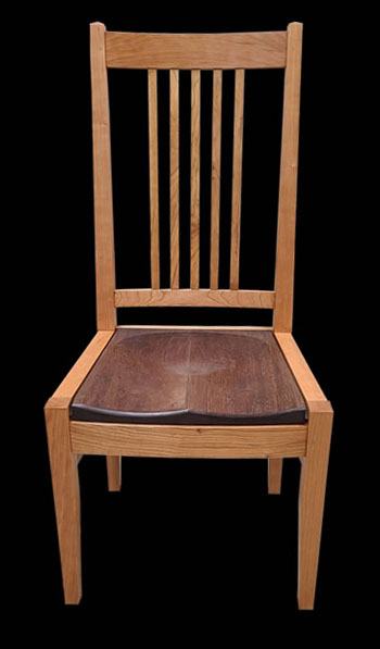 Mission side chair with wood seat